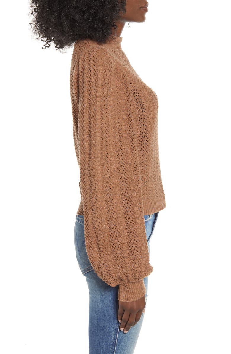 ASTR the Label ASTR Brynn Pointelle Blouson Sleeve Sweater, Alternate, color,