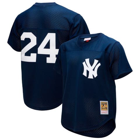 Men's Mitchell & Ness Rickey Henderson Navy New York Yankees Cooperstown Collection Mesh Batting Practice Button-Up Jersey