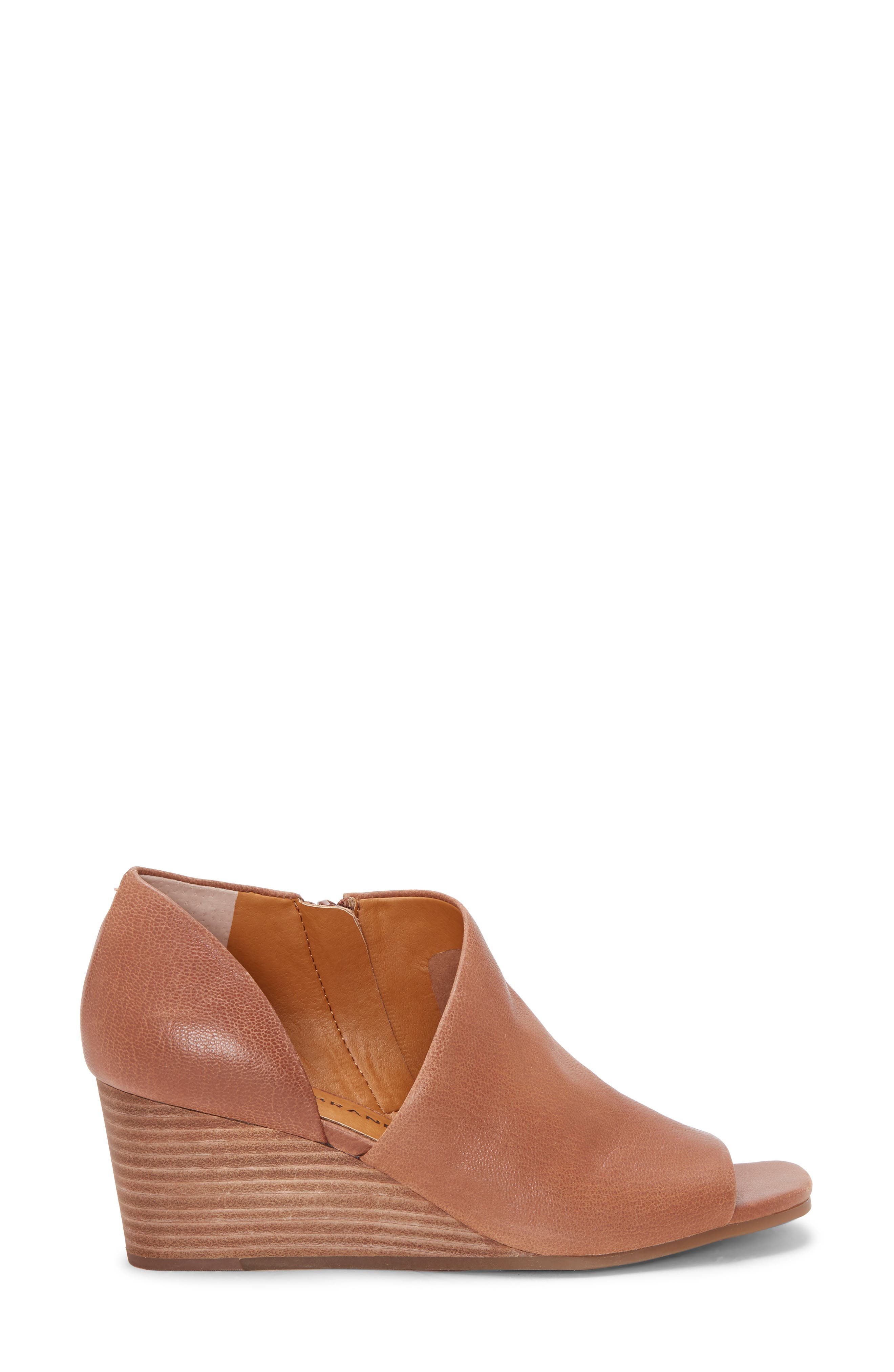 Tylera Open Toe Wedge Bootie, Alternate, color, MACAROON LEATHER