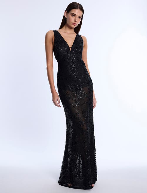 Bcbg Sequin-embellished Cutout Gown