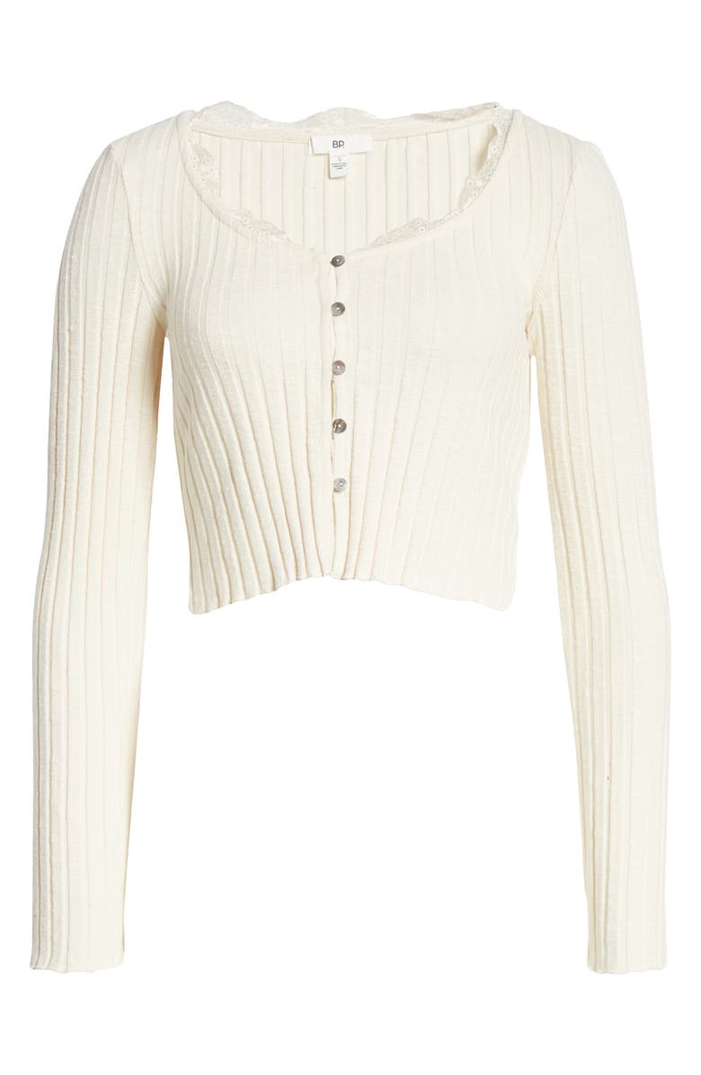 BP. Ribbed Crop Cardigan, Alternate, color, 