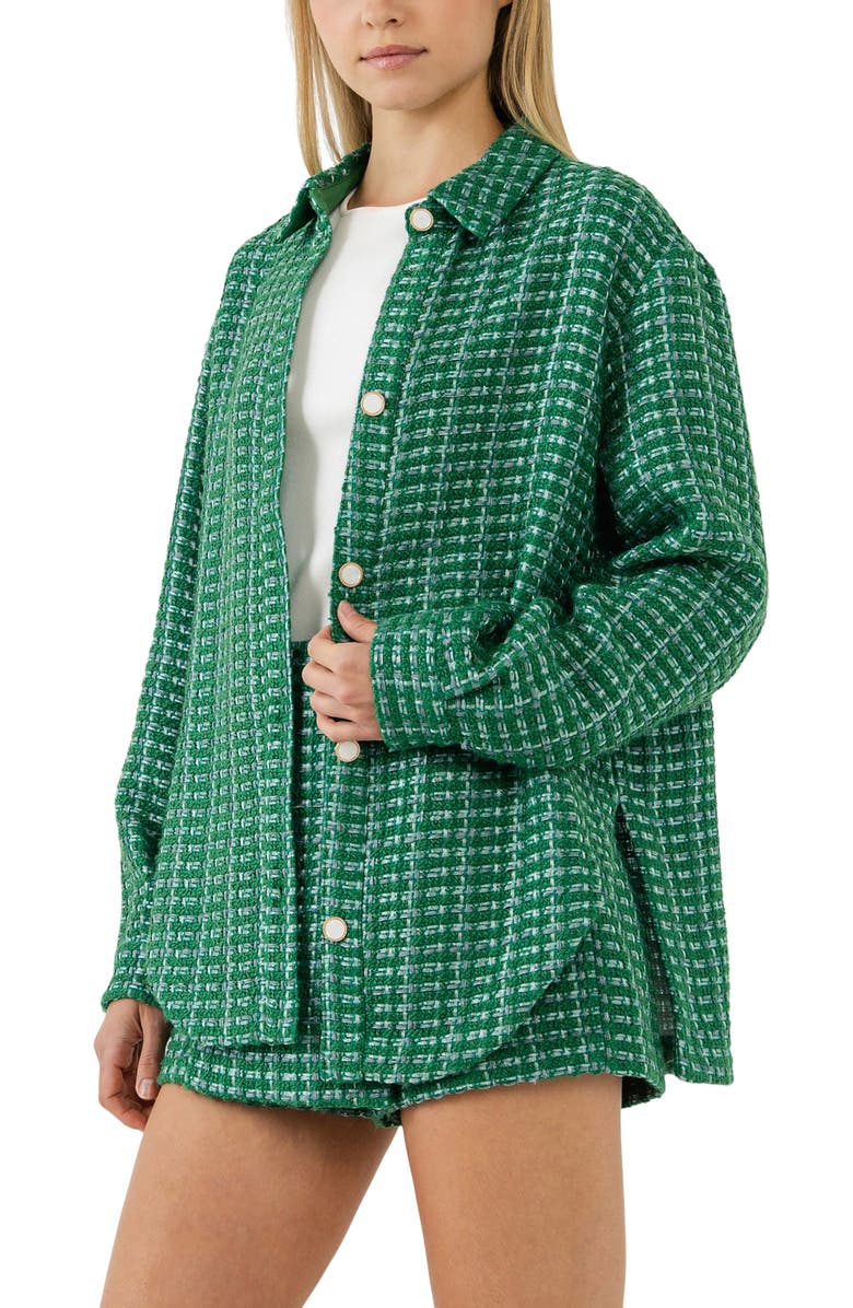 English Factory Tweed Button-Up Shirt, Alternate, color, 