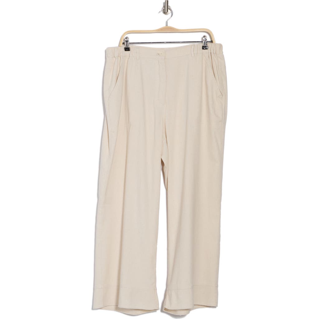 Max Studio Twill Wide Leg Pants In Natural