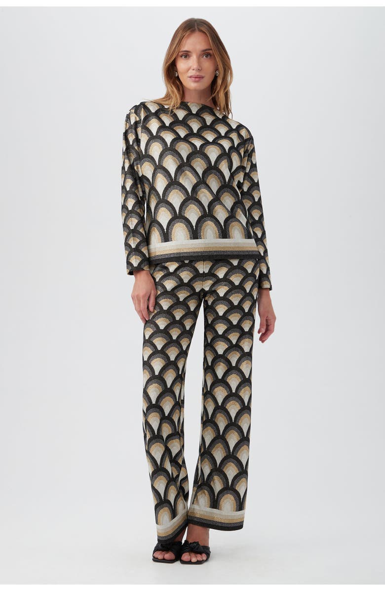 Trina Turk Minato Top - Metallic Art Deco Knit, Alternate, color, Multi