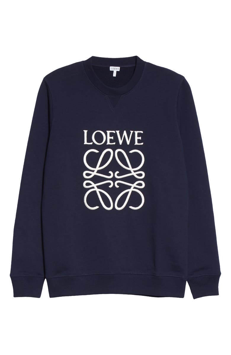 Loewe Embroidered Anagram Logo Cotton Sweatshirt, Alternate, color, 