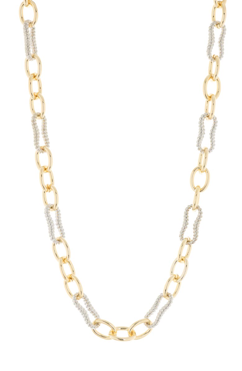 Juvell Two-Tone Twisted Cable Link Necklace, Main, color, 