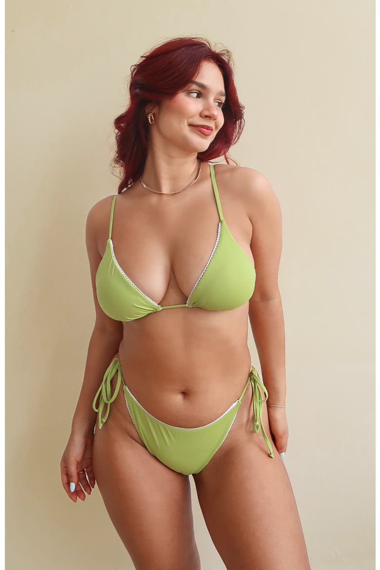 Valentina Cheeky Bikini Bottom, Alternate, color, Olive Green