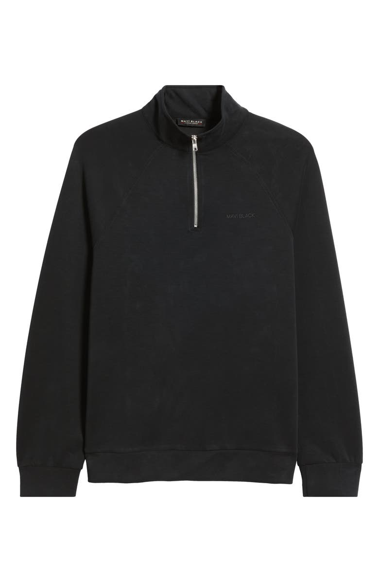 Mavi Jeans Half Zip Sweatshirt, Alternate, color, Jet Black