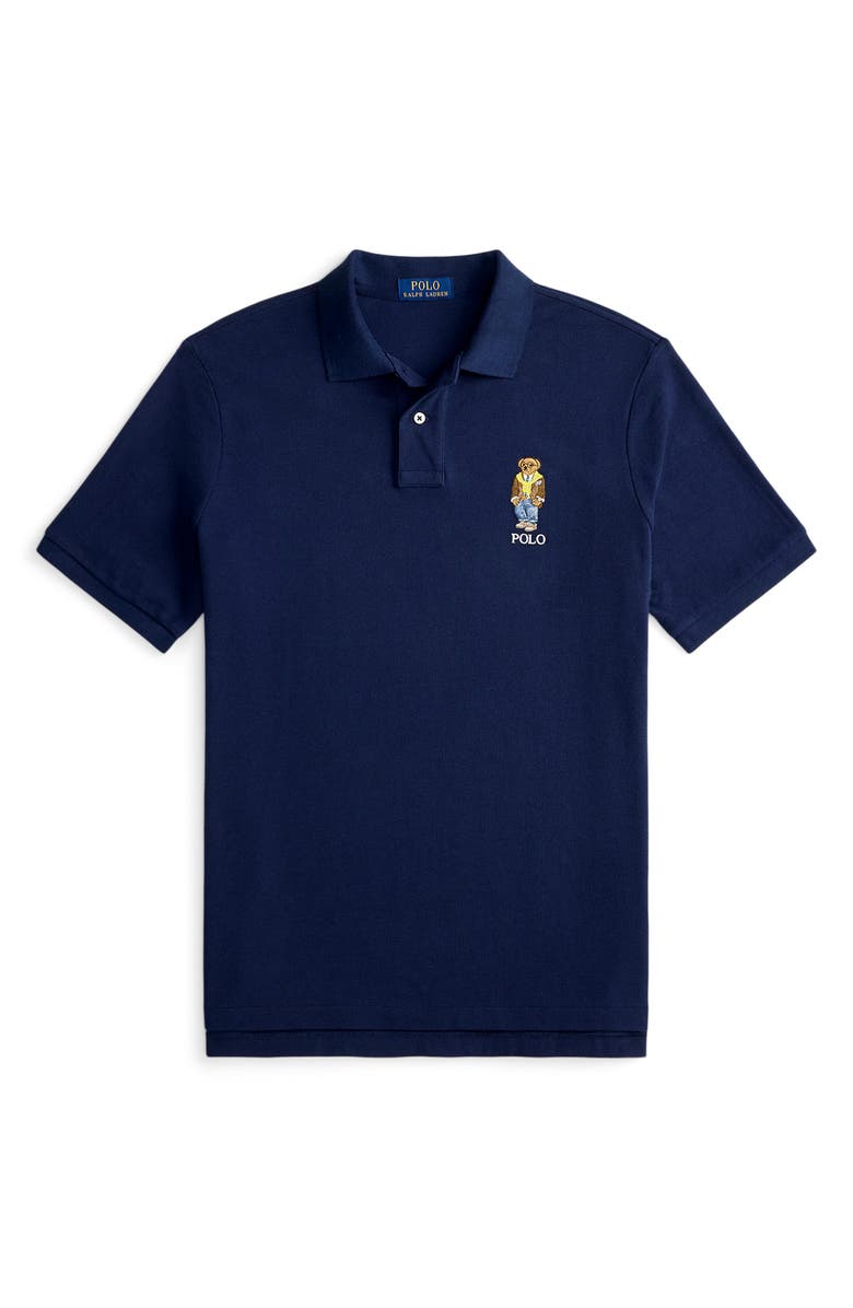 Polo Ralph Lauren Classic Fit Polo Bear Cotton Mesh Polo, Alternate, color, Newport Navy/ Heritage Bear