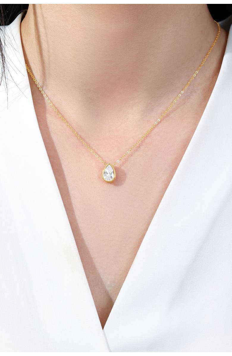 Mint & Lily Teardrop Necklace, Alternate, color, Moissanite Diamond