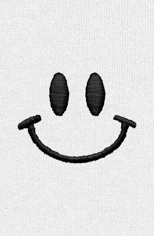 Dalix Smile Face Cropped Hoodie In White