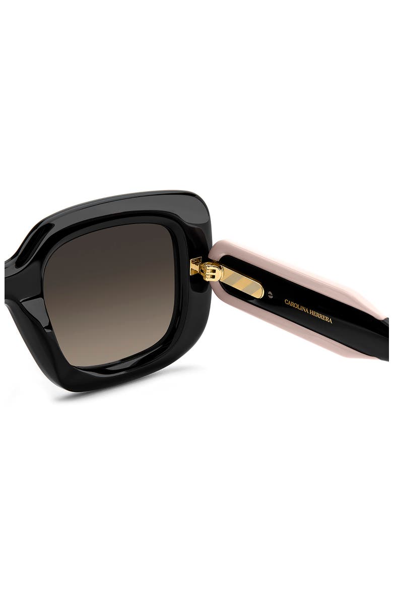 49mm Small Gradient Rectangular Sunglasses, Alternate, color, BLACK PINK/ BROWN SF