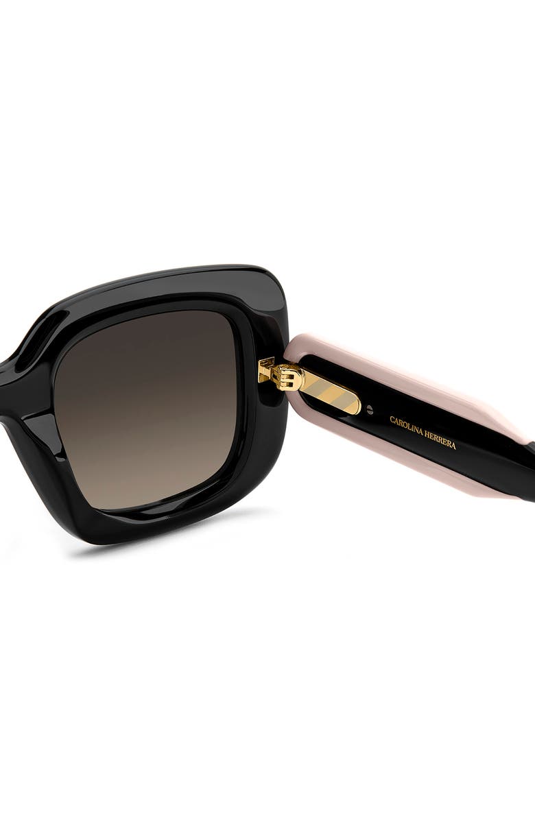 Carolina Herrera 49mm Small Gradient Rectangular Sunglasses, Alternate, color, Black Pink/ Brown Sf