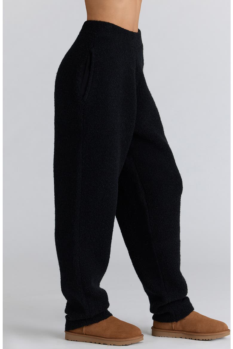 Geena Bouclè Knit Pants, Alternate, color, BLACK