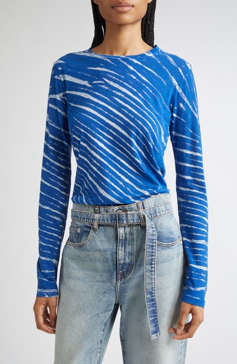 Mia Tie Dye Long Sleeve Cotton Tissue T-Shirt