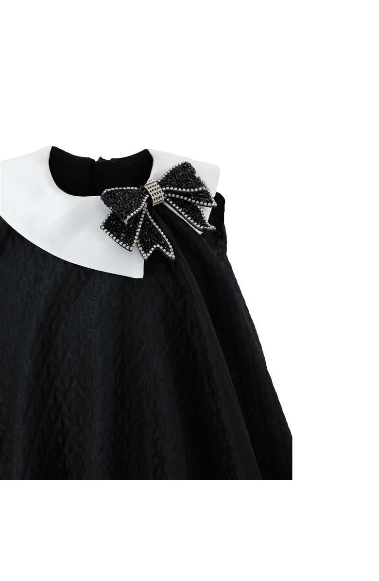 Tulleen Elegant Bow Contrast Dress, Alternate, color, Black