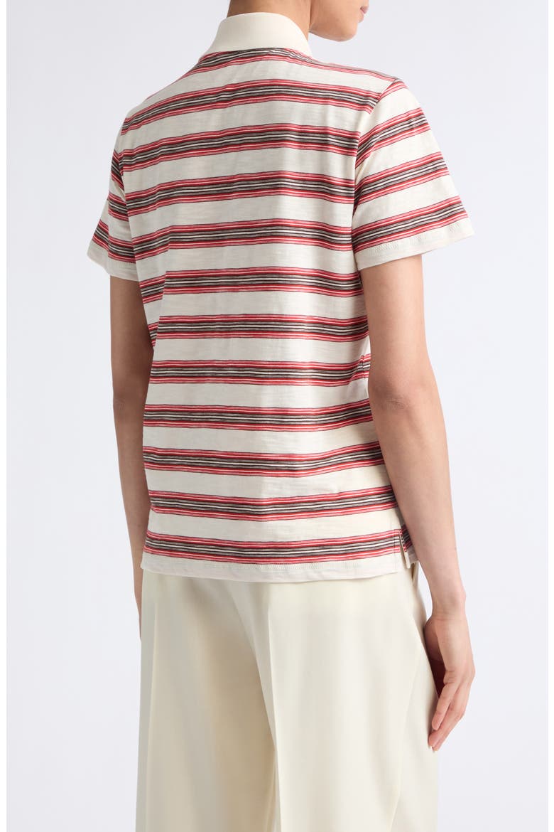 Stripe Polo, Alternate, color, WHITE/ RED