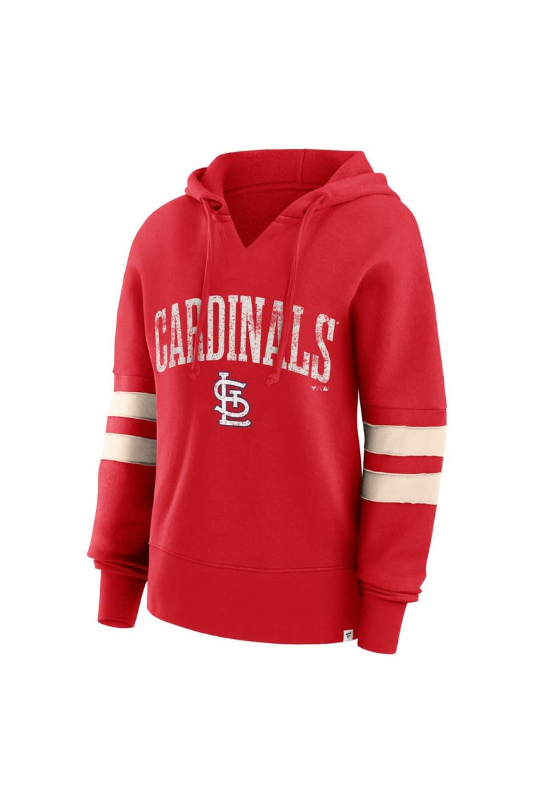 Women's Fanatics Branded Red St. Louis Cardinals Bold Move Notch Neck Pullover Hoodie, Alternate, color, Red
