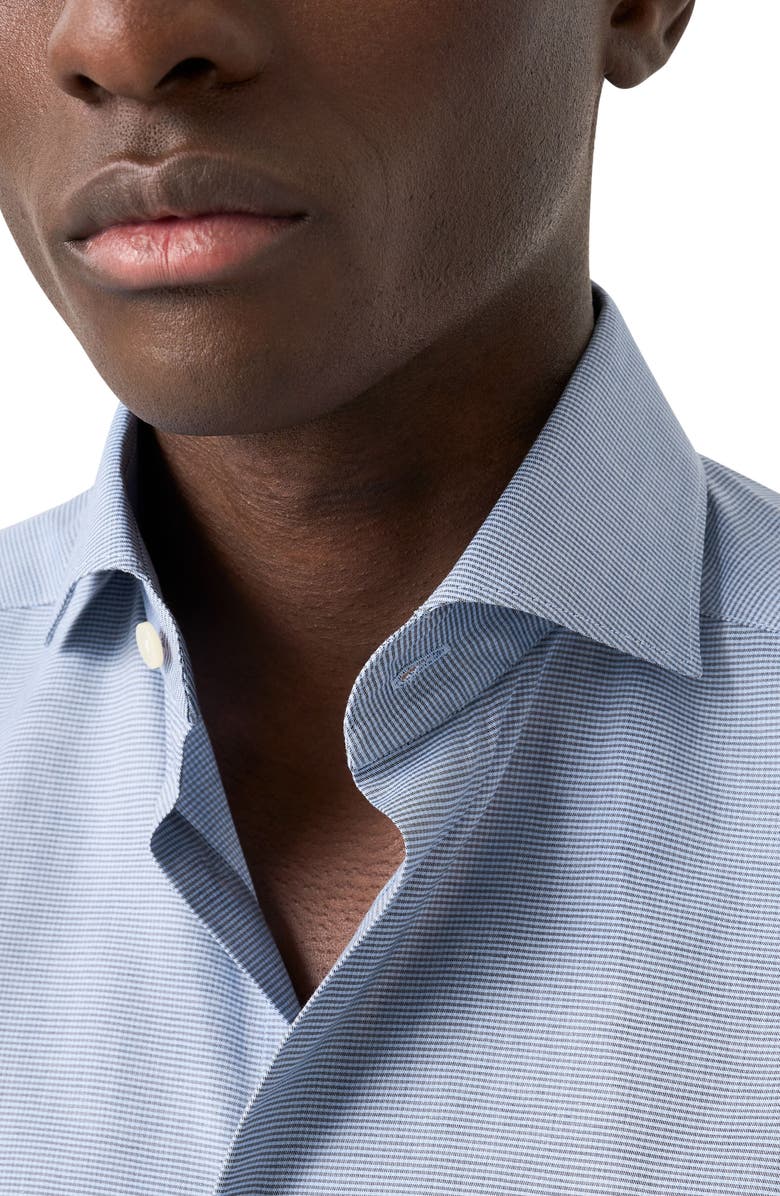 Eton Contemporary Fit Microcheck Shirt, Alternate, color, Dark Blue