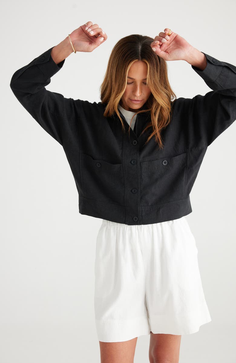 Brave+True Ashton Linen Blend Jacket, Alternate, color, 