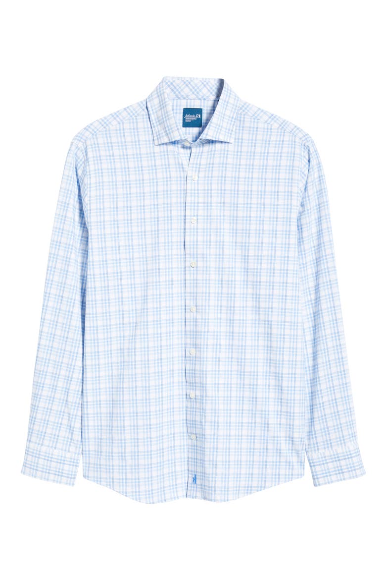 Rafael Everyday Performance Plaid Button-Up Shirt, Alternate, color, WAKE