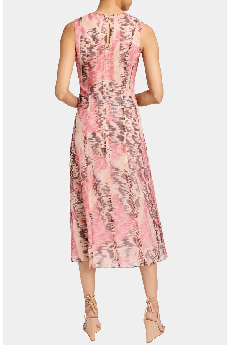 DOROTHY A-line Sleeveless Dress in Printed Silk Chiffon, Alternate, color, SWEET PEA MULTI