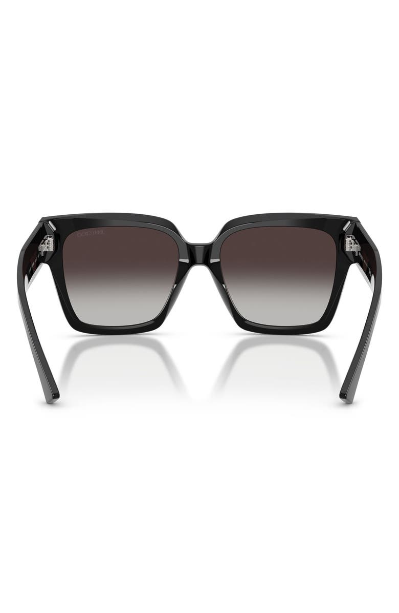 Jimmy Choo 54mm Gradient Square Sunglasses, Alternate, color, Black / Gradient Gray