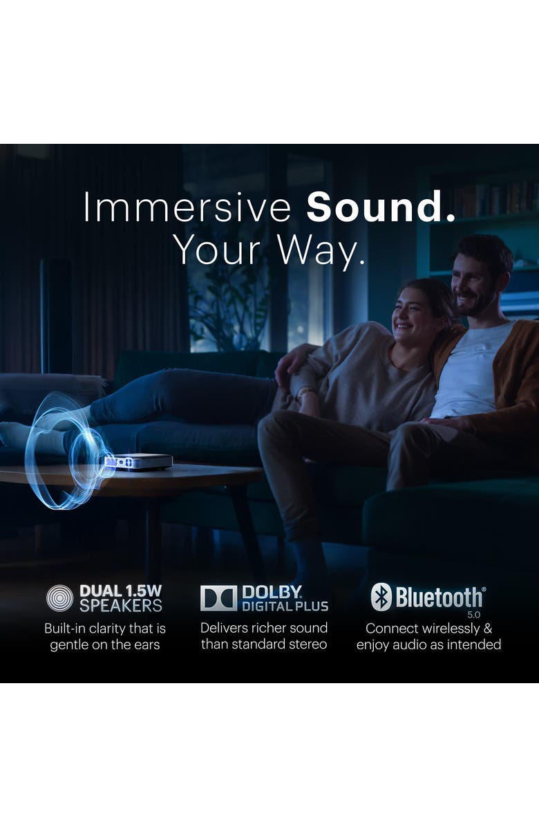 Kodak Luma 500 Pico Projector, Full HD Smart Projector w/Google TV 11.0, Bluetooth & More!, Alternate, color, Black