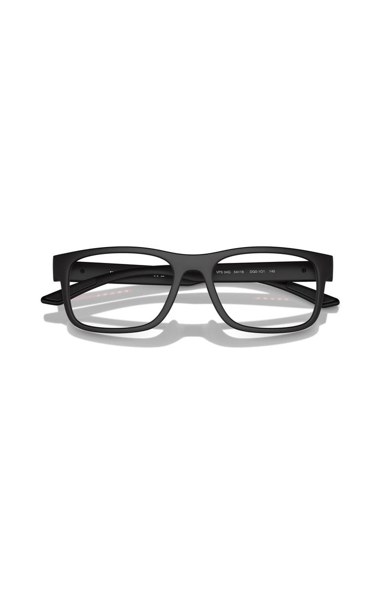 Prada Linea Rossa 52mm Rectangle optical glasses, Alternate, color, Black