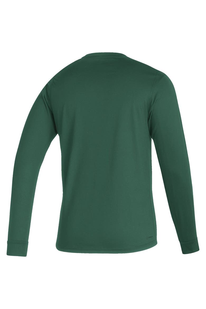 Men's adidas Green Miami Hurricanes Sideline Locker Strikethrough Creator AEROREADY Long Sleeve T-Shirt, Alternate, color, Green
