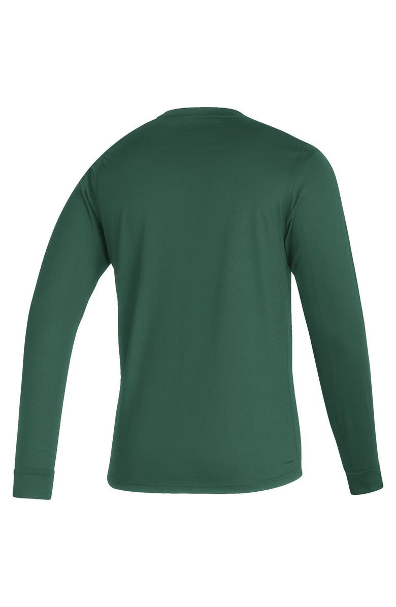 adidas Men's adidas Green Miami Hurricanes Sideline Locker Strikethrough Creator AEROREADY Long Sleeve T-Shirt, Alternate, color,