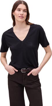 Richer Poorer The Linen Jersey V Neck Tee