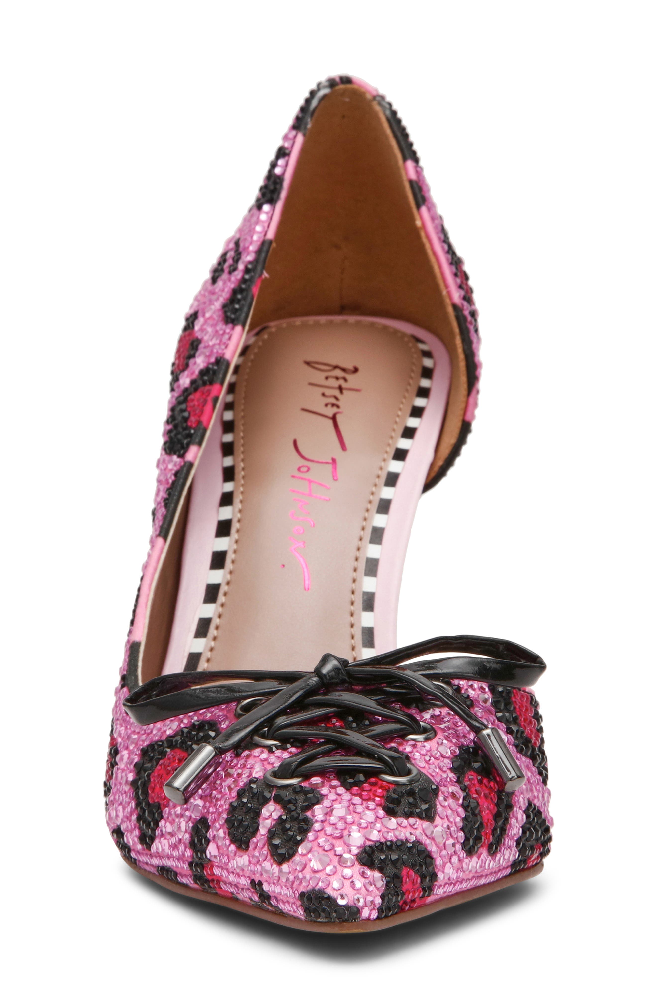 Delta Pointed Toe d'Orsay Pump, Alternate, color, PINK LEOPARD