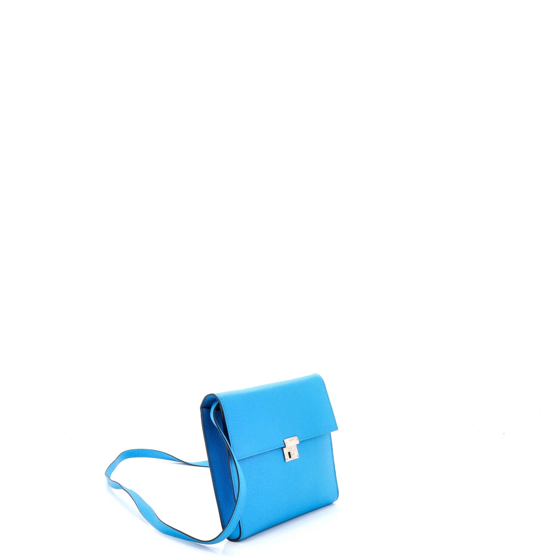 Pre-Owned Hermes Clic Wallet on Strap Epsom 16, Alternate, color, Bleu Frida