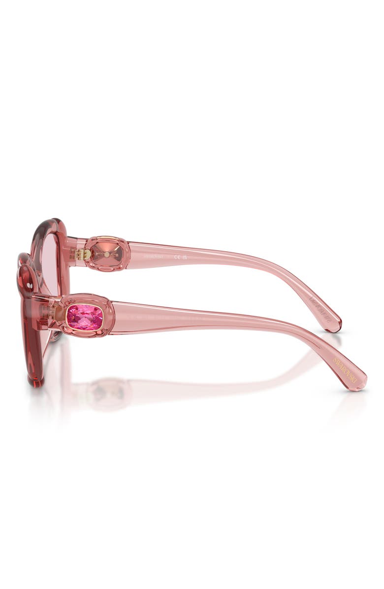 Swarovski 53mm Butterfly Sunglasses, Alternate, color, Transparent Pink / Purple