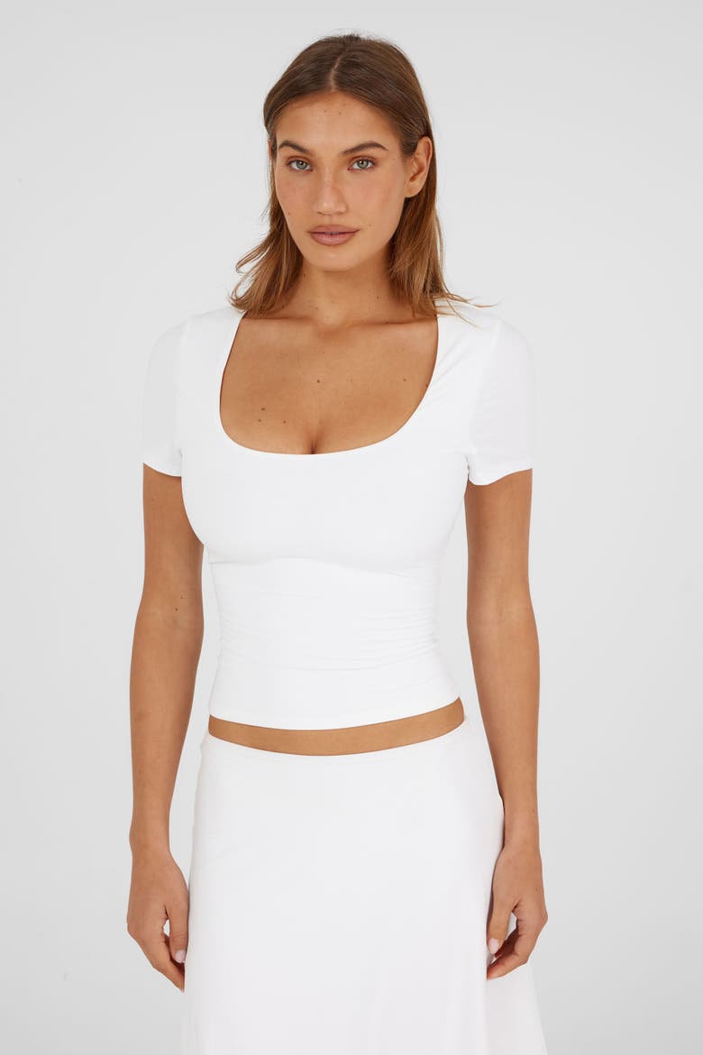 Celine Top, Alternate, color, White