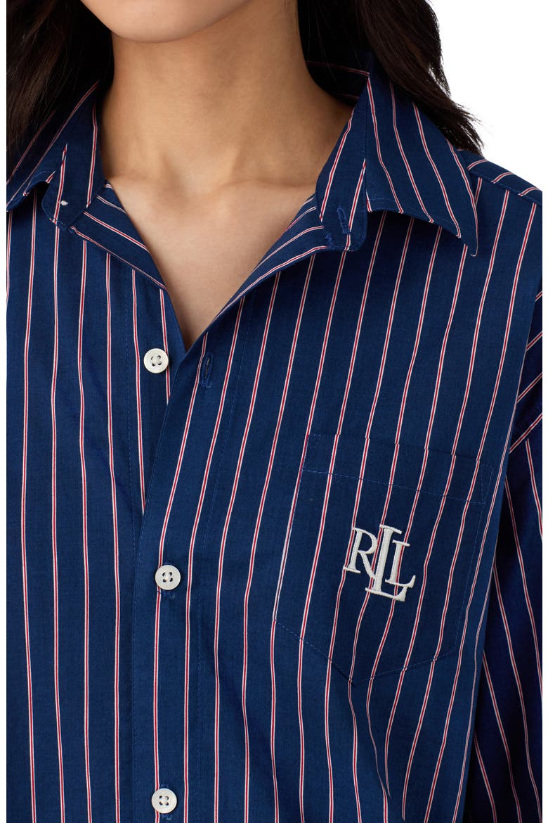 Monogram Nightshirt, Alternate, color, DARK BLUE STRIPE