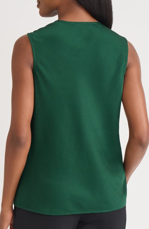 Kasper Cowl Neck Sleeveless Satin Top In Green