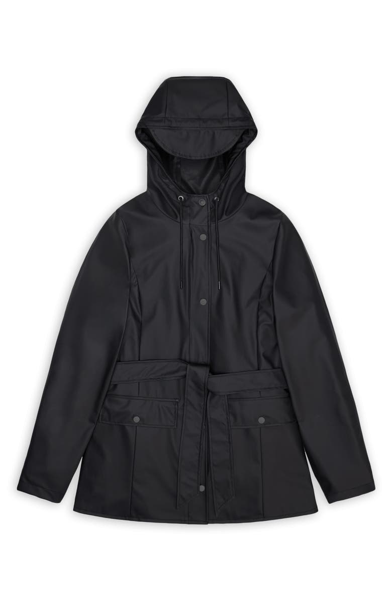 Rains Curve Waterproof Rain Jacket, Alternate, color, Black