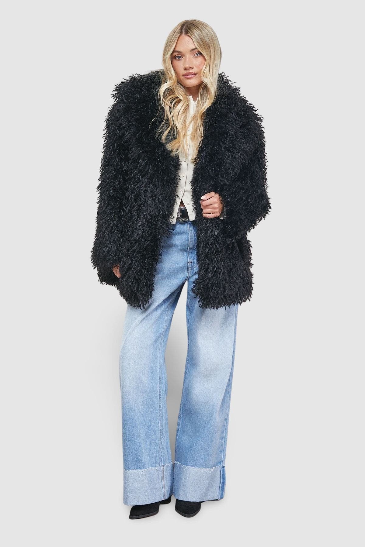Mongolian Faux Fur Short Coat - image 2