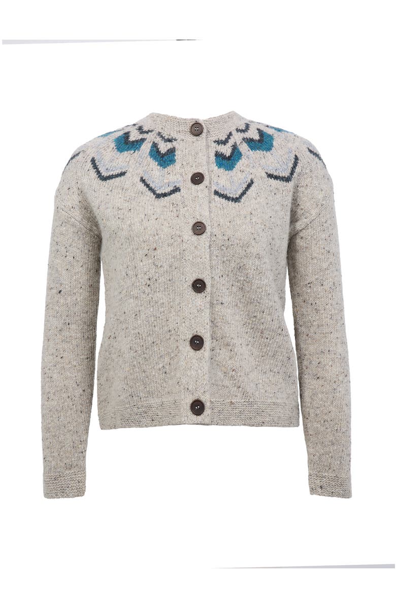 Celtic & Co. Fair Isle Crew Neck Cardigan, Alternate, color,