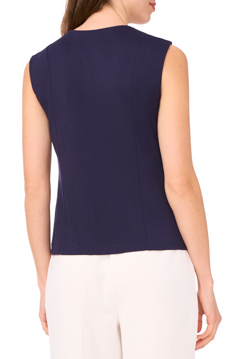 Halogen<sup>®</sup> Seamed Notch Neck Ponte Shell, Alternate, color, Classic Navy