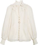 Zimmermann Rebellion Lace Trim Linen & Silk Shirt
