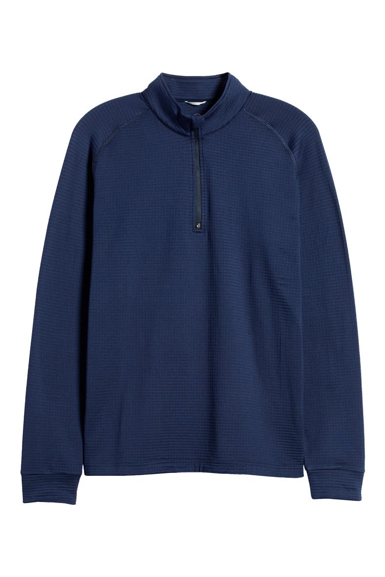 Lukas Quarter Zip Waffle Golf Pullover, Alternate, color, NAVY