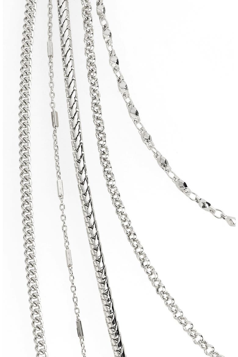 Long Multistrand Necklace, Alternate, color, SILVER