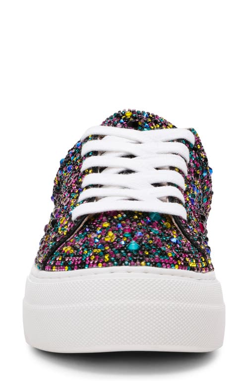 Betsey Johnson Sidny Crystal Pavé Platform Sneaker In Multi