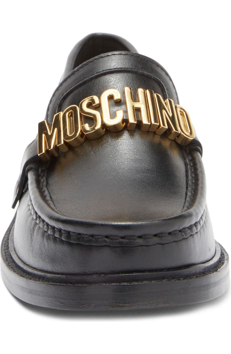 Moschino Metal Logo Loafer, Alternate, color,