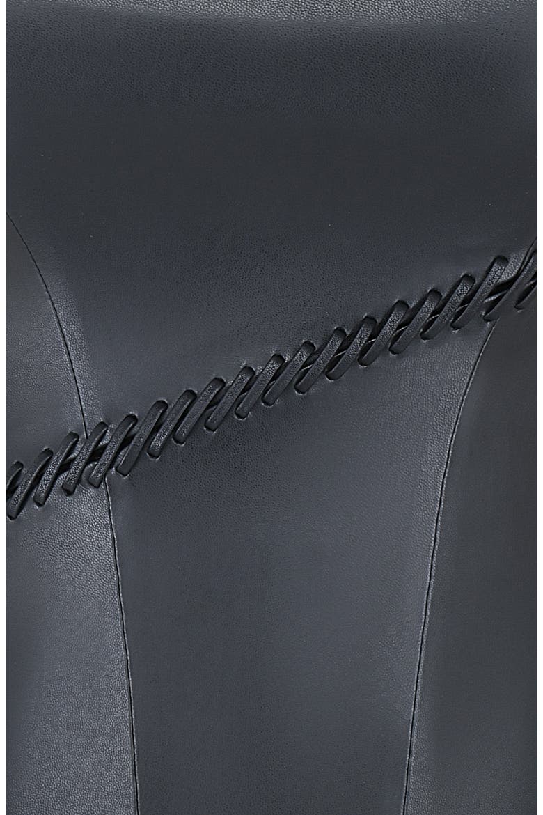Leonie Whipstitch Faux Leather Corset Top, Alternate, color, BLACK
