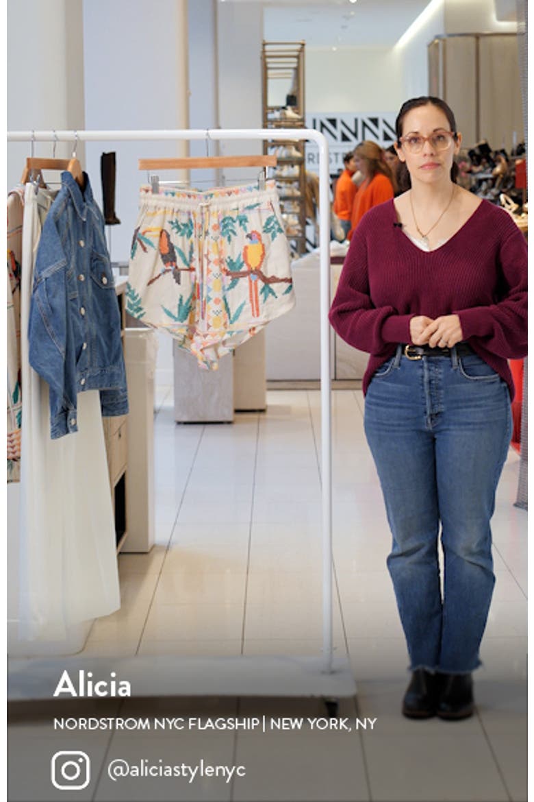 Stitched Birds Pull-On Linen Blend Shorts video