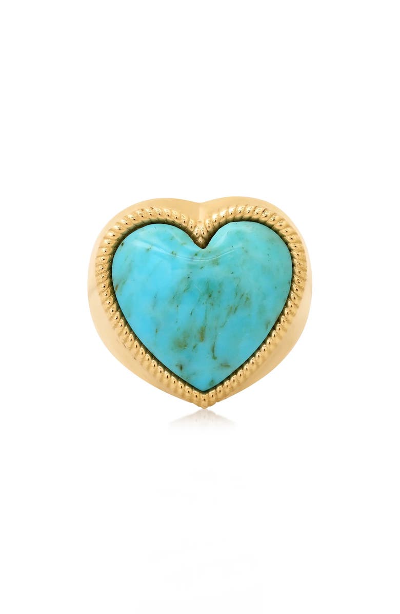 Established Stone Heart Ring, Main, color, Turquoise